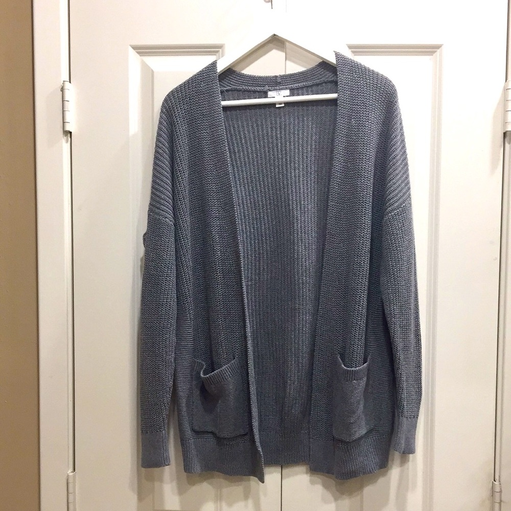 BP by Nordstrom Gray Knit Open Front Cardigan